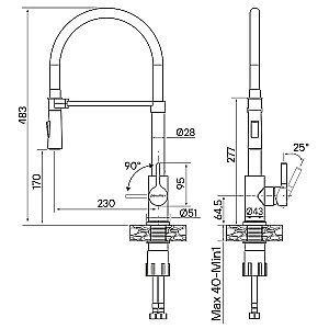 Смеситель для кухни Paulmark Halt Ha214021-LG светлое золото купить в интернет-магазине сантехники Sanbest