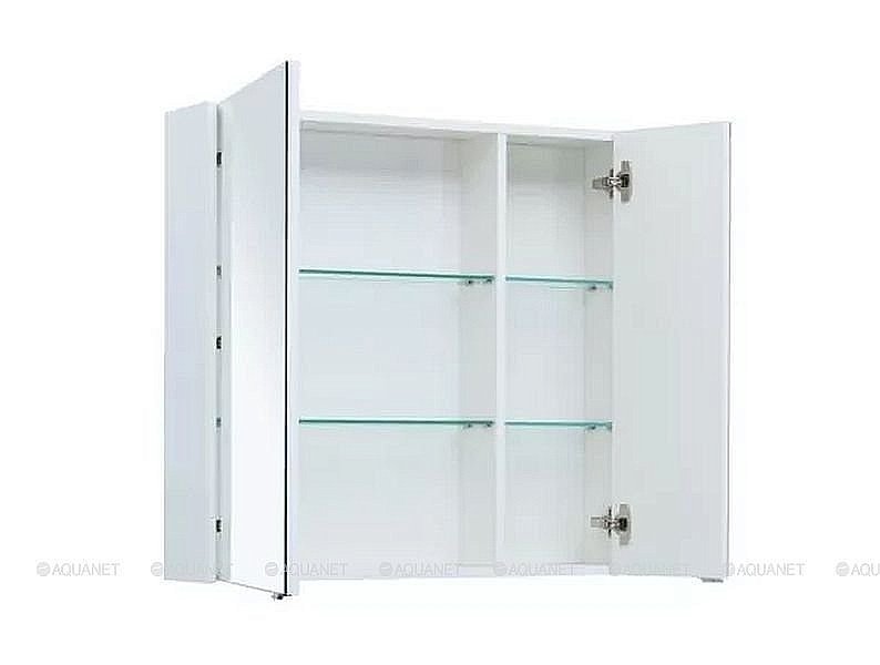 Зеркальный шкаф Aquanet Палермо 254538 80 белый купить в интернет-магазине сантехники Sanbest