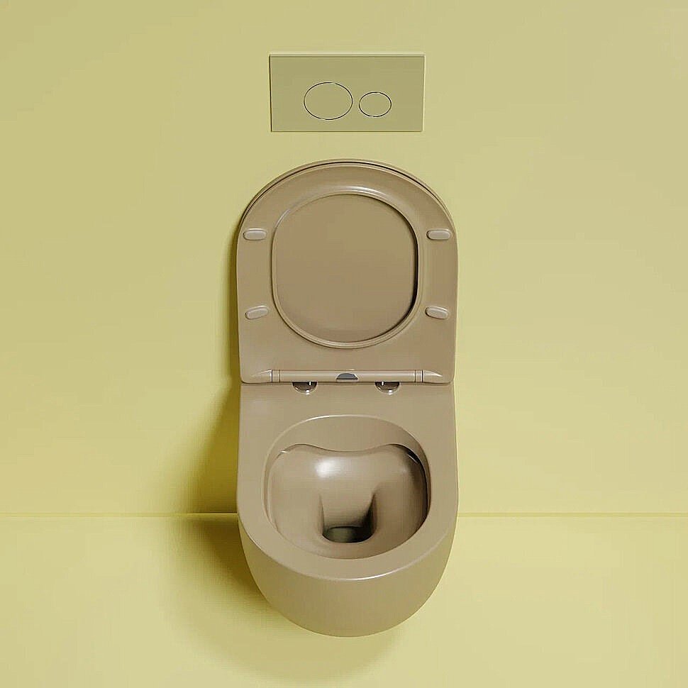 Унитаз подвесной Ceramica Nova Modena CN6063MC безободковый, с крышкой микролифт, капучино матовый купить в интернет-магазине Sanbest