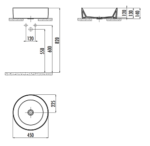 Раковина Creavit Nice 45 NC045-00AM00E-0000 антрацит матовый купить в интернет-магазине Sanbest