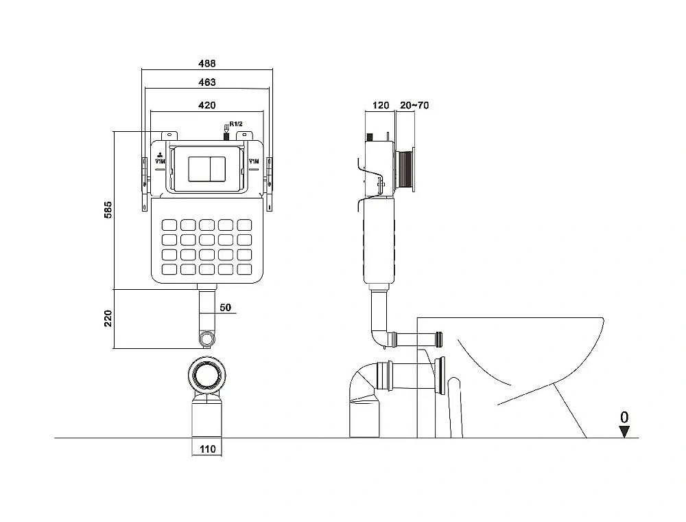 Инсталяция для унитаза CeruttiSpa CR333 купить в интернет-магазине сантехники Sanbest