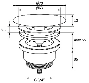 Донный клапан Ravak FLAT X01920 белый матовый купить в интернет-магазине сантехники Sanbest