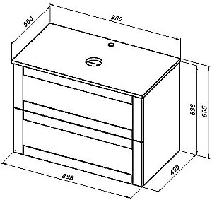 Тумба с раковиной Aquanet Терра 90 маренго для ванной в интернет-магазине Sanbest