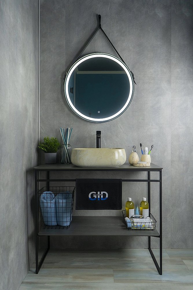 Раковина накладная Gid 45 Mnc188 54424 бежевый мрамор купить в интернет-магазине Sanbest