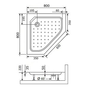 Душевой поддон RGW Acrylic STYLE TR 80 купить в интернет-магазине Sanbest