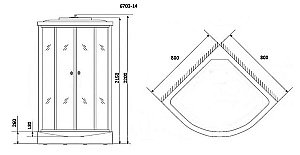 Душевая кабина Niagara Classic NG-6703 80х80 купить в интернет-магазине Sanbest