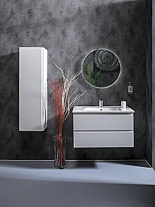 Тумба с раковиной Armadi Art Capolda 85 белая с белой ручкой для ванной в интернет-магазине Sanbest