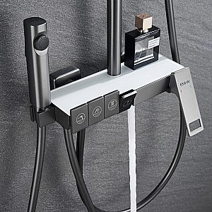 Душевая система Black&White Universe UK5012MG оружейная сталь купить в интернет-магазине сантехники Sanbest