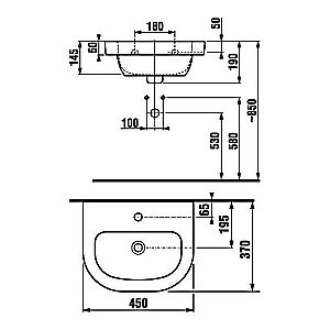 Раковина подвесная Jika DEEP by mini 45 см белая купить в интернет-магазине Sanbest