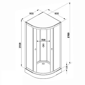 Душевая кабина Parly Bianco BETT931 90х90 стекло матовое/профиль матовый хром купить в интернет-магазине Sanbest