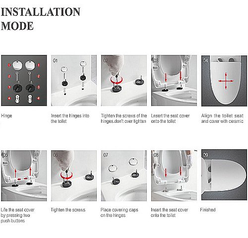 Унитаз приставной CeramaLux LUX CLASSIC2474 белый, безободковый, с крышкой микролифт купить в интернет-магазине Sanbest