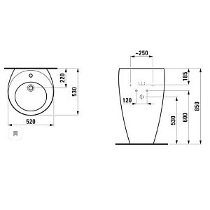 Раковина Laufen Alessi One 8.1197.1.400.104.1 купить в интернет-магазине Sanbest