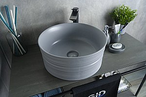 Раковина накладная Gid Esfera 41 Gm969 53335 серая матовая купить в интернет-магазине Sanbest