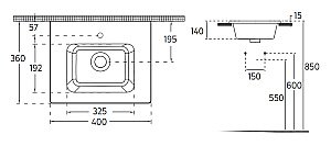 Раковина ISVEA SistemaT Mirella 40 10SL50040SV белая купить в интернет-магазине Sanbest