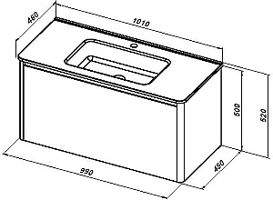 Тумба с раковиной Allen Brau Gravity 100 1.370014.WM белая матовая для ванной в интернет-магазине Sanbest