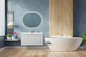 Тумба с раковиной Cezares Giubileo-N 100 GIUBILEO-N-100-1C-SO-BL белая глянцевая для ванной в интернет-магазине Sanbest