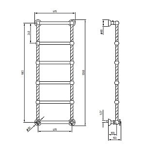 Полотенцесушитель водяной Migliore Edera ML.EDR-HY.210.DO золото купить в интернет-магазине сантехники Sanbest