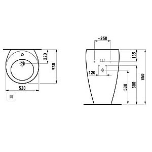 Раковина Laufen Alessi One 8.1197.1.400.104.1 белая купить в интернет-магазине Sanbest
