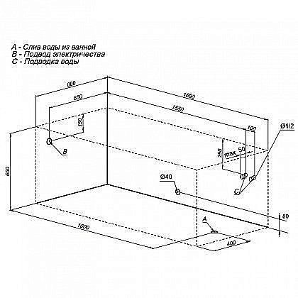 Акриловая ванна Aquanet Tea 180x80 205282 к/с13 купить в интернет-магазине Sanbest