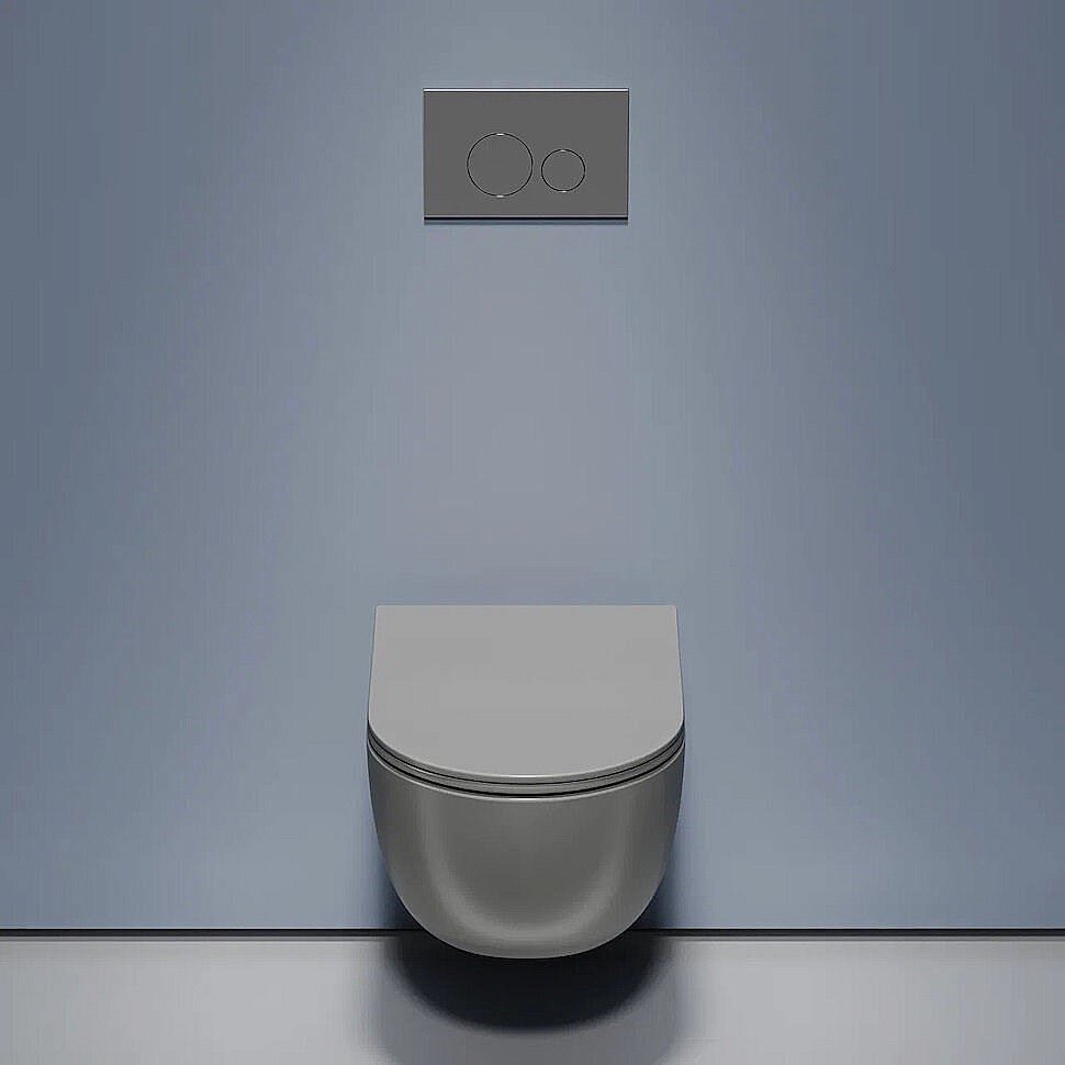 Унитаз подвесной Ceramica Nova Modena CN6063MH безободковый, с крышкой микролифт, антрацит матовый купить в интернет-магазине Sanbest