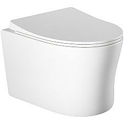 Унитаз подвесной Aquatek Ника AQ2009-00 белый, с крышкой микролифт, безободковый купить в интернет-магазине Sanbest