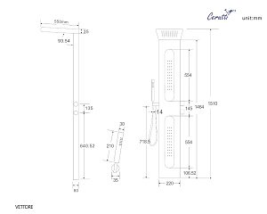 Душевая панель CeruttiSpa VETTORE B CT8993 черная купить в интернет-магазине сантехники Sanbest