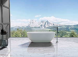 Ванна из искусственного камня Vincea VBT-4S04MW 170х80 белая матовая купить в интернет-магазине Sanbest