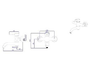 Смеситель для ванны Rush Melos SUS1101-44Grey графит купить в интернет-магазине сантехники Sanbest