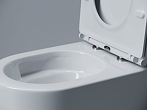 Унитаз подвесной Ceramica Nova Voga CN4012T белый, безободковый, с крышкой микролифт, слив торнадо купить в интернет-магазине Sanbest