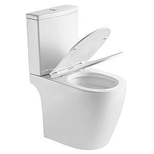 Унитаз напольный Azario Leo Tornado Flushing AZ-1253CT белый, безободковый, с бачком, с крышкой микролифт, слив торнадо купить в интернет-магазине Sanbest