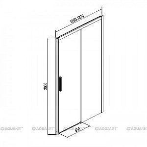 Душевой уголок Aquanet Pleasure 130x90 прозрачное стекло/профиль черный купить в интернет-магазине Sanbest