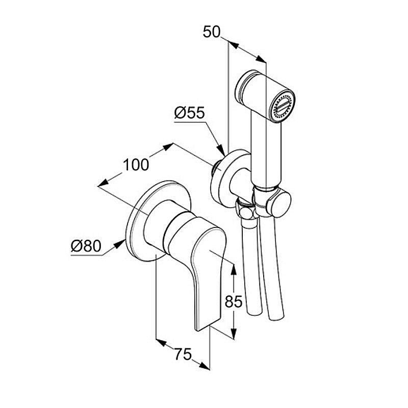 Гигиенический душ Kludi Zenta SL 489980565 купить в интернет-магазине сантехники Sanbest
