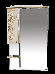 Зеркало со шкафом Misty Бабочка 75 бежевое патина левое купить в интернет-магазине сантехники Sanbest