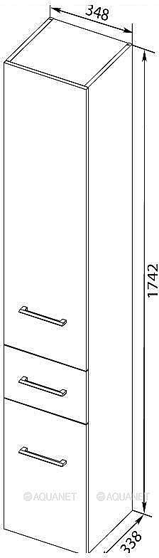 Шкаф-пенал Aquanet Порто 201374 35 белый для ванной в интернет-магазине сантехники Sanbest