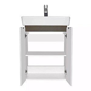 Тумба с раковиной Акватон Скай 55 белая глянцевая для ванной в интернет-магазине Sanbest