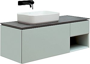 Тумба с раковиной Allen Brau INFINITY 120 1+1 папирус матовый для ванной в интернет-магазине Sanbest