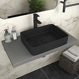 Раковина D&K Berlin 47х37 DT1430225 черная матовая купить в интернет-магазине Sanbest