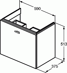 Тумба с раковиной Ideal Standard Connect Space 60 глянцевый серый для ванной в интернет-магазине Sanbest