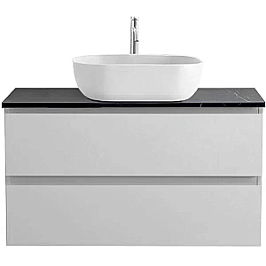 Тумба с раковиной и столешницей BelBagno KRAFT 100 KRAFT100BO-KEPMNO-1302-SET белая матовая для ванной в интернет-магазине Sanbest