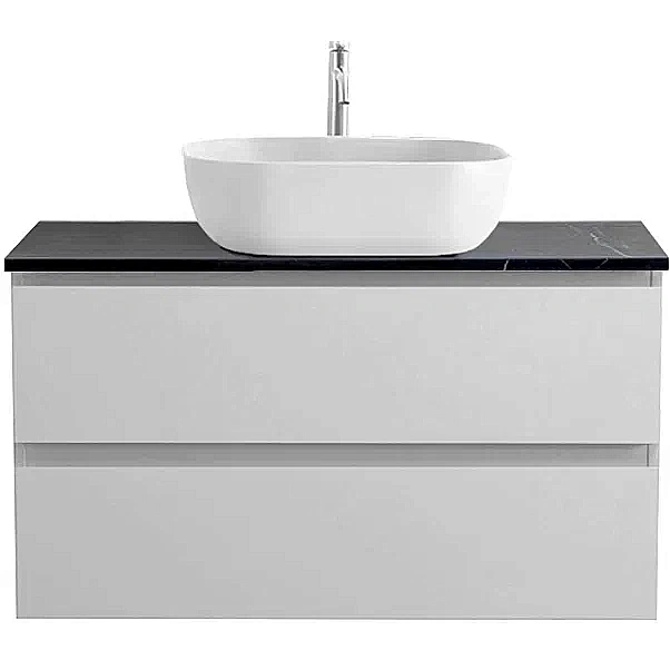 Тумба с раковиной и столешницей BelBagno KRAFT 100 KRAFT100BO-KEPMNO-1302-SET белая матовая для ванной в интернет-магазине Sanbest