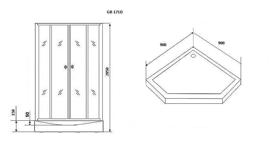 Душевая кабина Grossman Classic GR171D 90x90 купить в интернет-магазине Sanbest