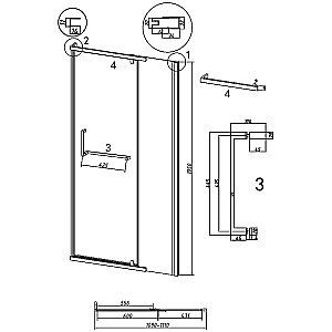 Душевая дверь Grossman Pragma 110 100.K33.03.110.42.00 стекло прозрачное/профиль графит сатин купить в интернет-магазине Sanbest