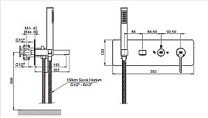 Смеситель для ванны GPD Gildo Colored MKA165 купить в интернет-магазине сантехники Sanbest