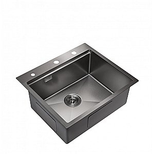 Мойка кухонная Milacio Denia 57 Steel MC.77409 вороненая сталь купить в интернет-магазине сантехники Sanbest