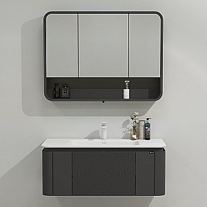 Зеркальный шкаф Black&White Universe U930.MC1000 матовый серебристый серый купить в интернет-магазине сантехники Sanbest