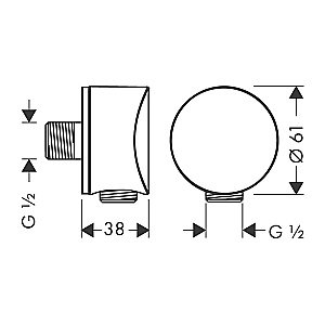 Подключение для шланга Hansgrohe Fixfit S 26453700 белый матовый купить в интернет-магазине сантехники Sanbest