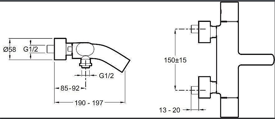 Смеситель для ванны и душа Jacob Delafon TALAN E10089RU-CP купить в интернет-магазине сантехники Sanbest