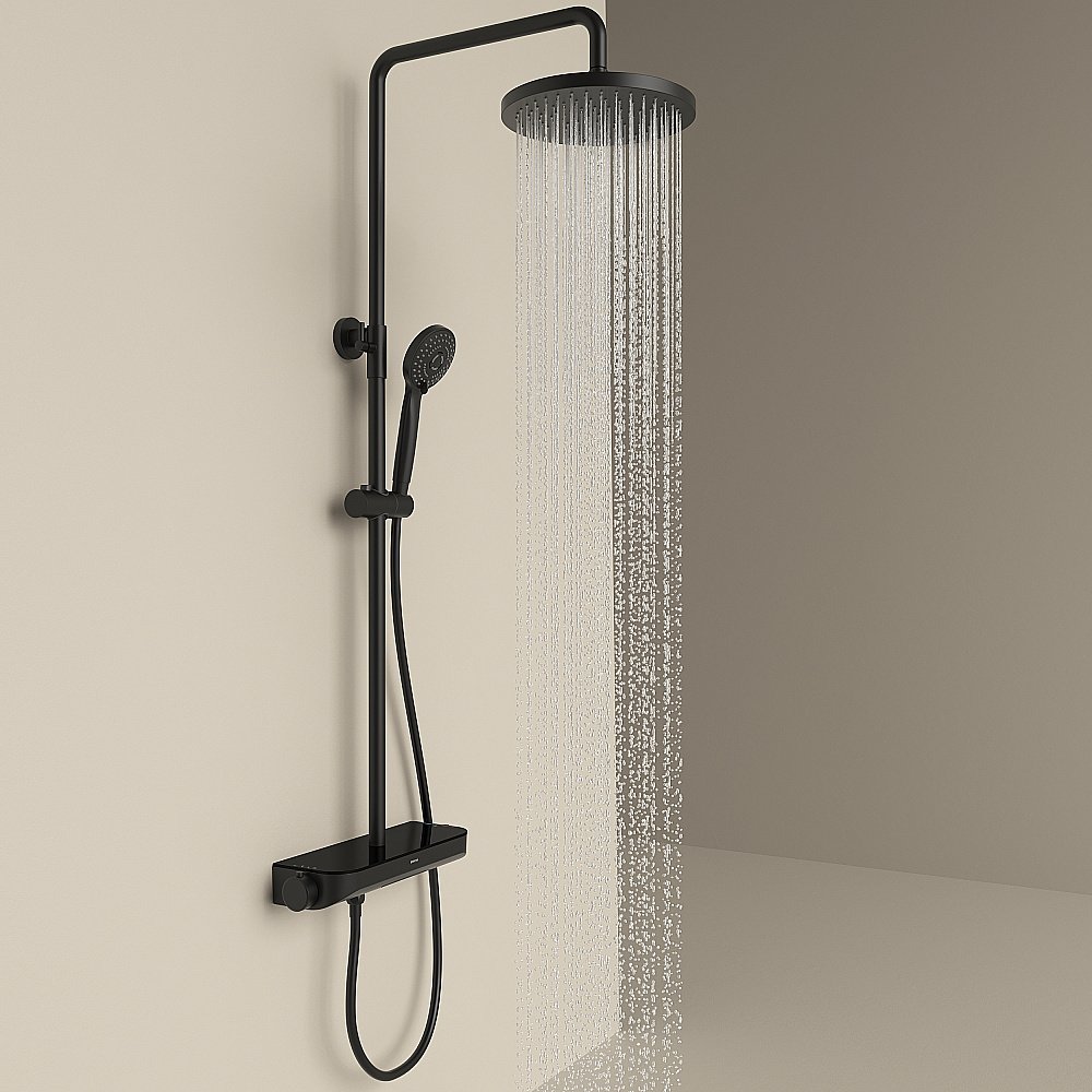 Душевая система Sancos Teo SC11002MB черный матовый купить в интернет-магазине сантехники Sanbest