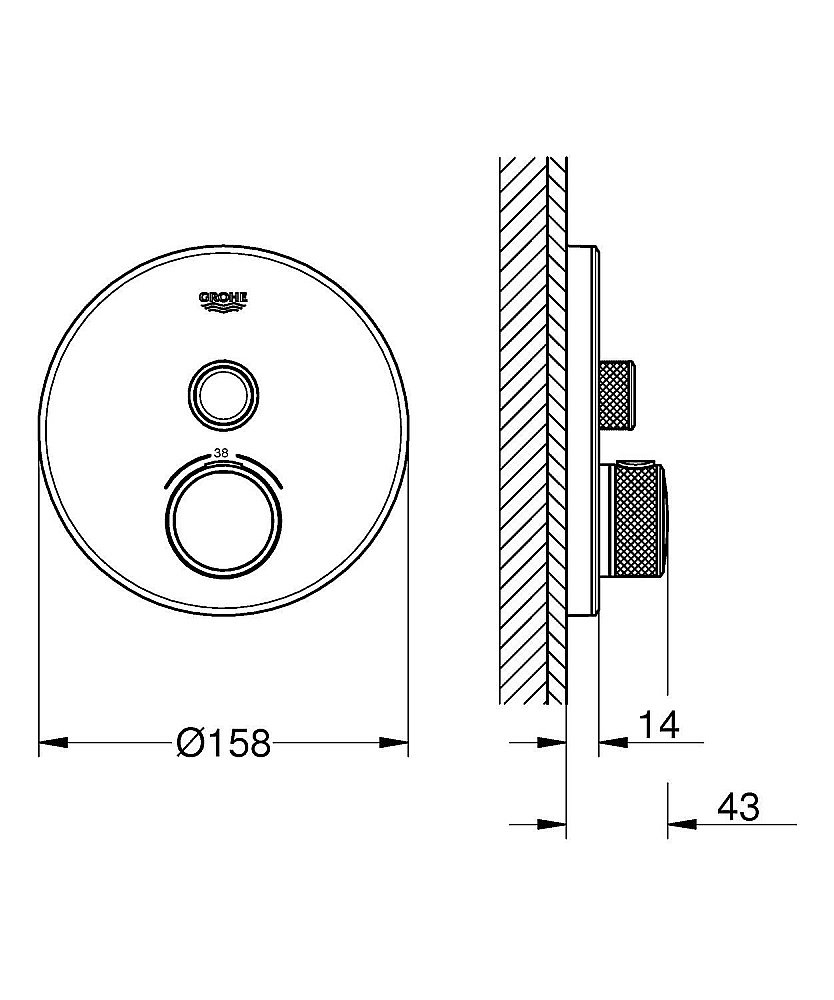 Термостат для душа Grohe Grohtherm SmartControl 29150LS0 купить в интернет-магазине сантехники Sanbest