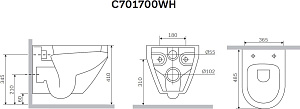 Унитаз подвесной AM.PM Spirit V2.0 C701700WH белый купить в интернет-магазине Sanbest